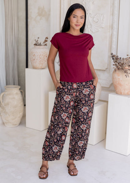 Women's Printed Wide Leg Pants | High Waist Boho Casual Trousers