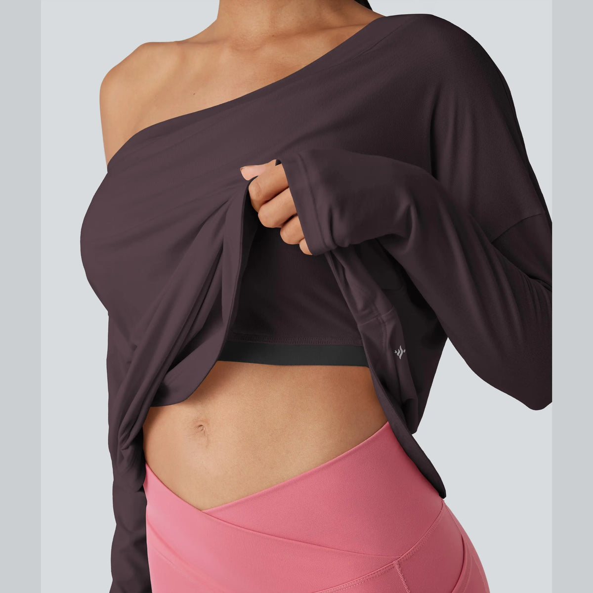 Hot Deal！🤍 One Shoulder Yoga Top with Built-in Bra ✨