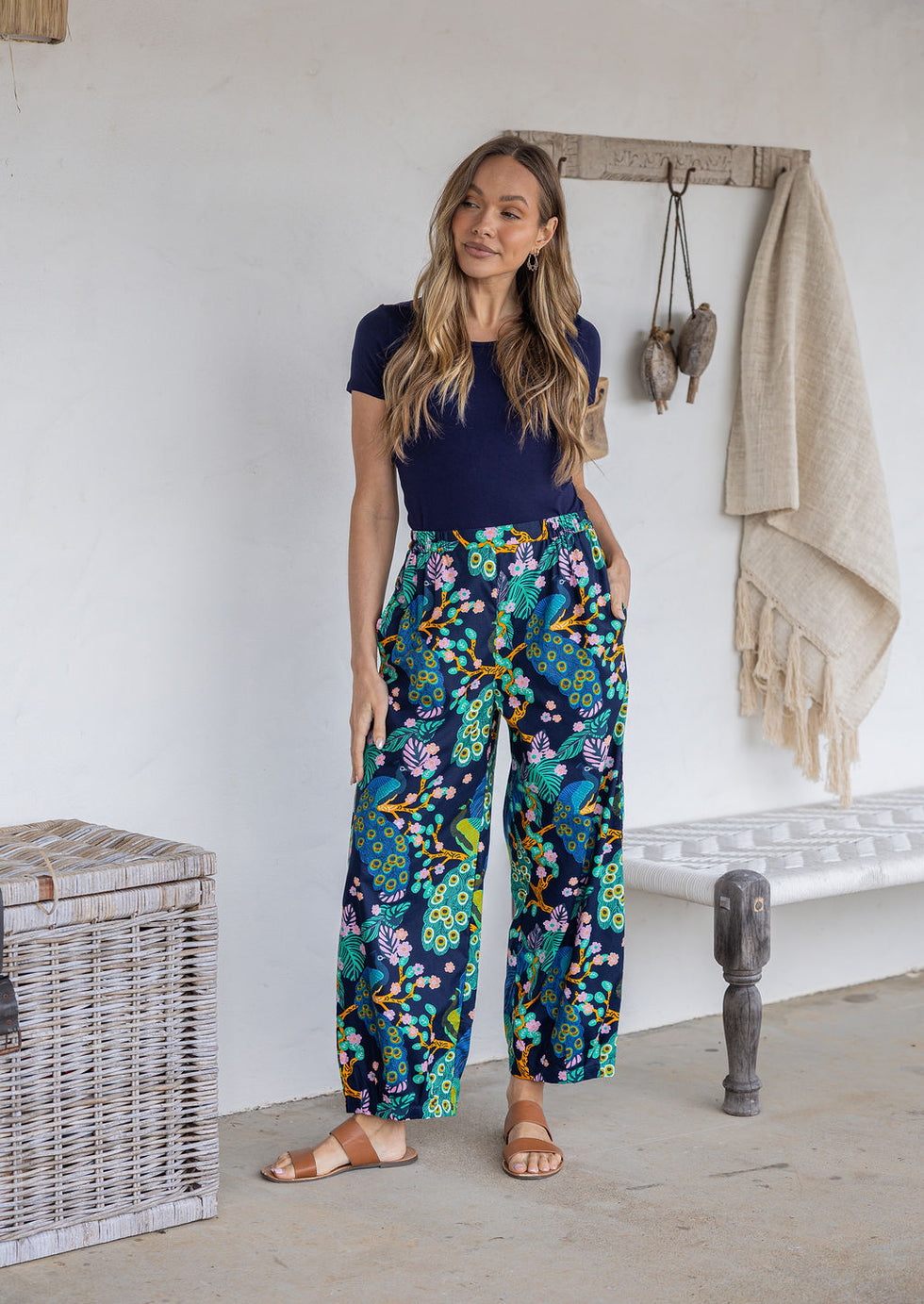 Women's Printed Wide Leg Pants | High Waist Boho Casual Trousers