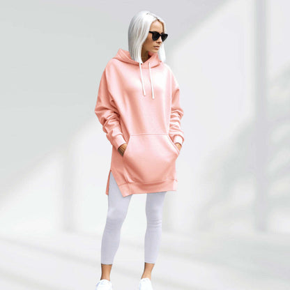 Women's Oversized Long Hoodie Dress with Pocket