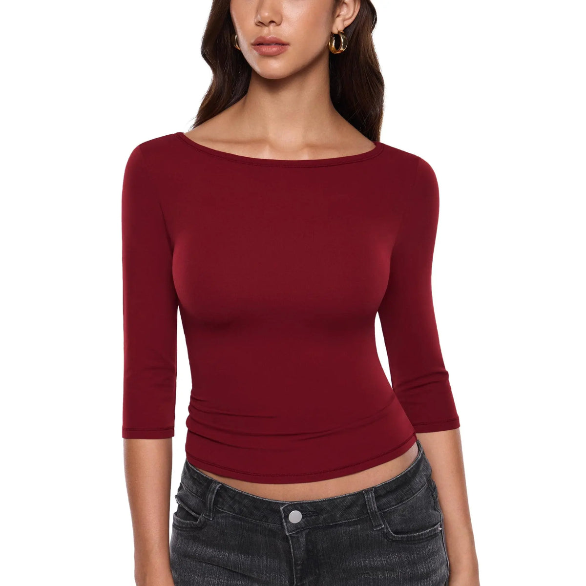 💥 Factory Direct Sale | Women's 3/4 Sleeve Slim-Fit Tops