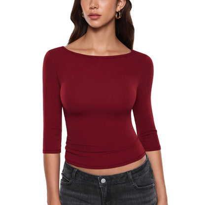 💥 Factory Direct Sale | Women's 3/4 Sleeve Slim-Fit Tops