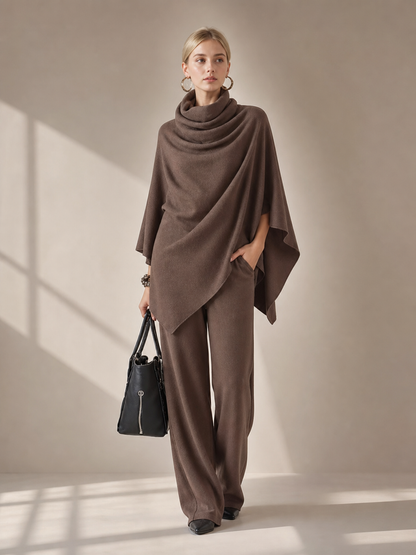 🌸🌸💫New Arrival | Women's 2-Piece Cowl Neck Cape Pants Set 🔥