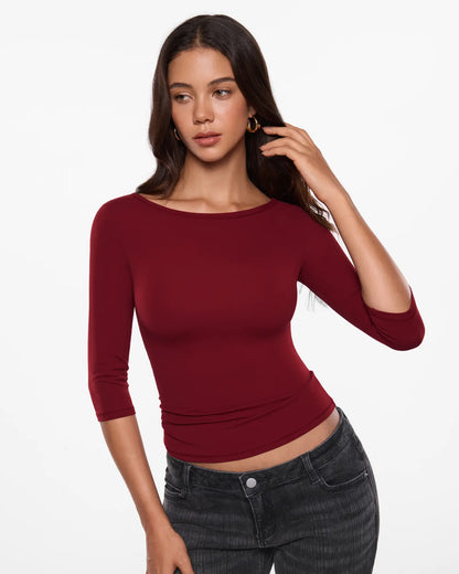 💥 Factory Direct Sale | Women's 3/4 Sleeve Slim-Fit Tops