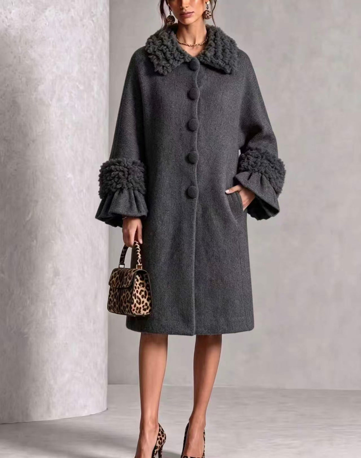 🤲LAST DAY SAVE 49% ⏰Cozy Textured Fuzzy Knit Midi Coat