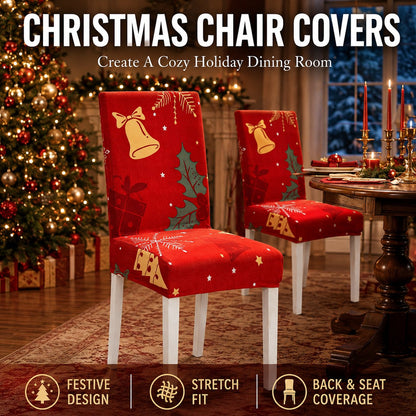 Christmas Dining Chair Covers – Stretch Holiday Chair Slipcovers