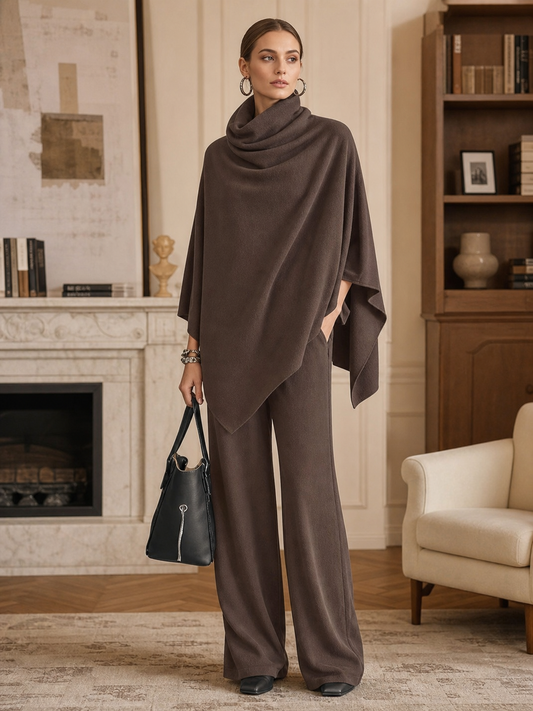 🌸🌸💫New Arrival | Women's 2-Piece Cowl Neck Cape Pants Set 🔥
