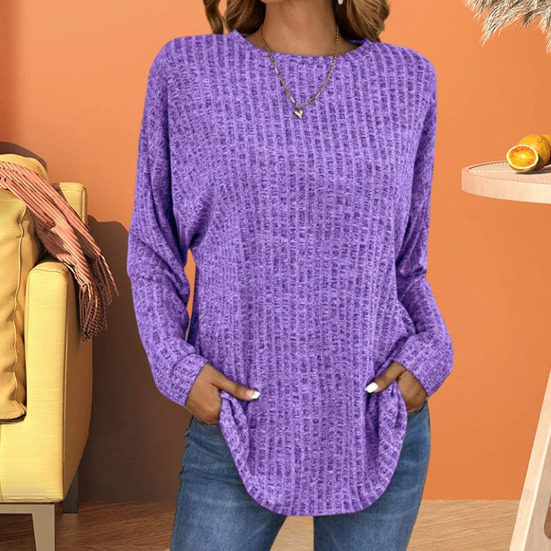 Women's Casual Loose-Fit Knit Top | Soft Long Sleeve Pullover