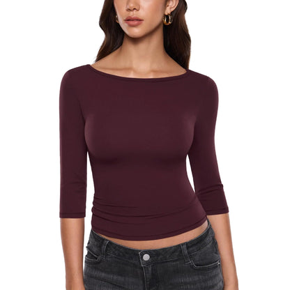 💥 Factory Direct Sale | Women's 3/4 Sleeve Slim-Fit Tops