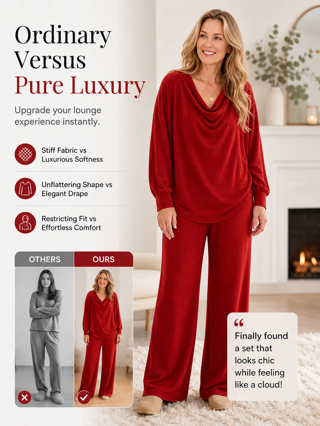 🌸🌸🔥Women's Cowl Neck 2-Piece Matching Outfit 💫
