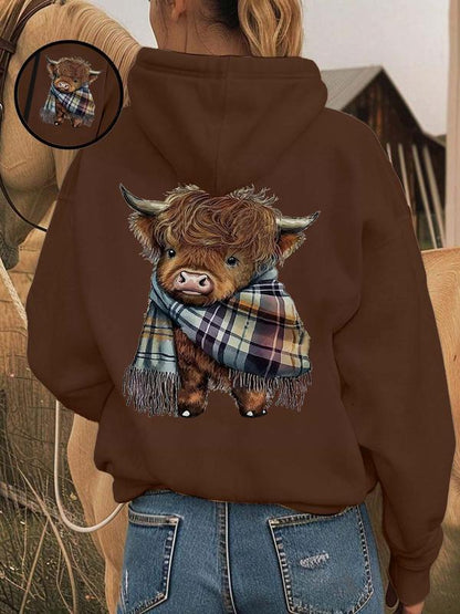 Women's Cute Cow Graphic Sweatshirt | Cozy Casual Crewneck Pullover