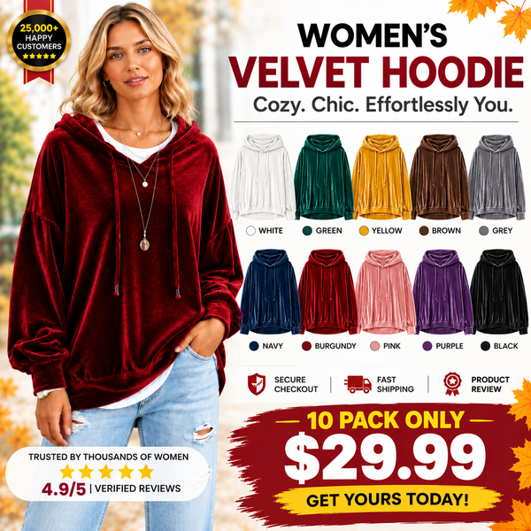 🤲🔥Limited-Time Promotion Women's Loose Velvet Drawstring Hoodie