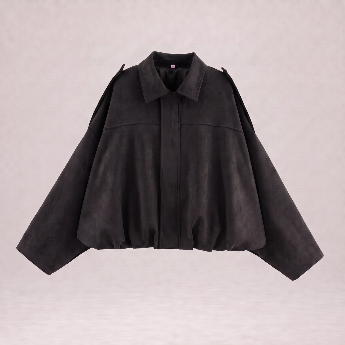 Women's Cropped Faux Suede Jacket | Oversized Casual Zip-Up Jacket