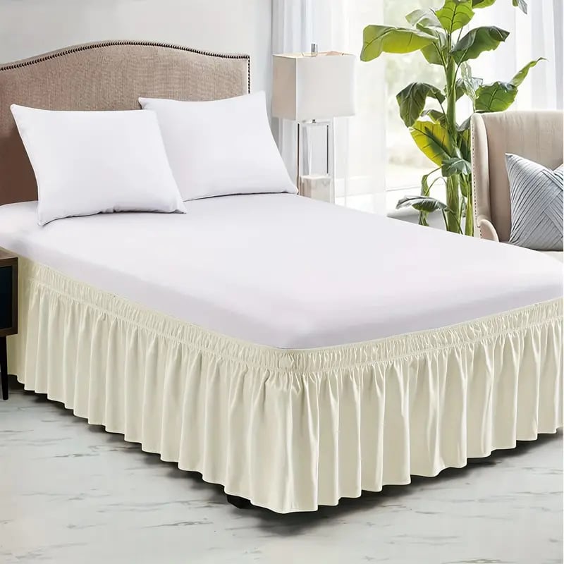 Adjustable Ruffle Bed Skirt – Easy Wrap-Around Elastic Design