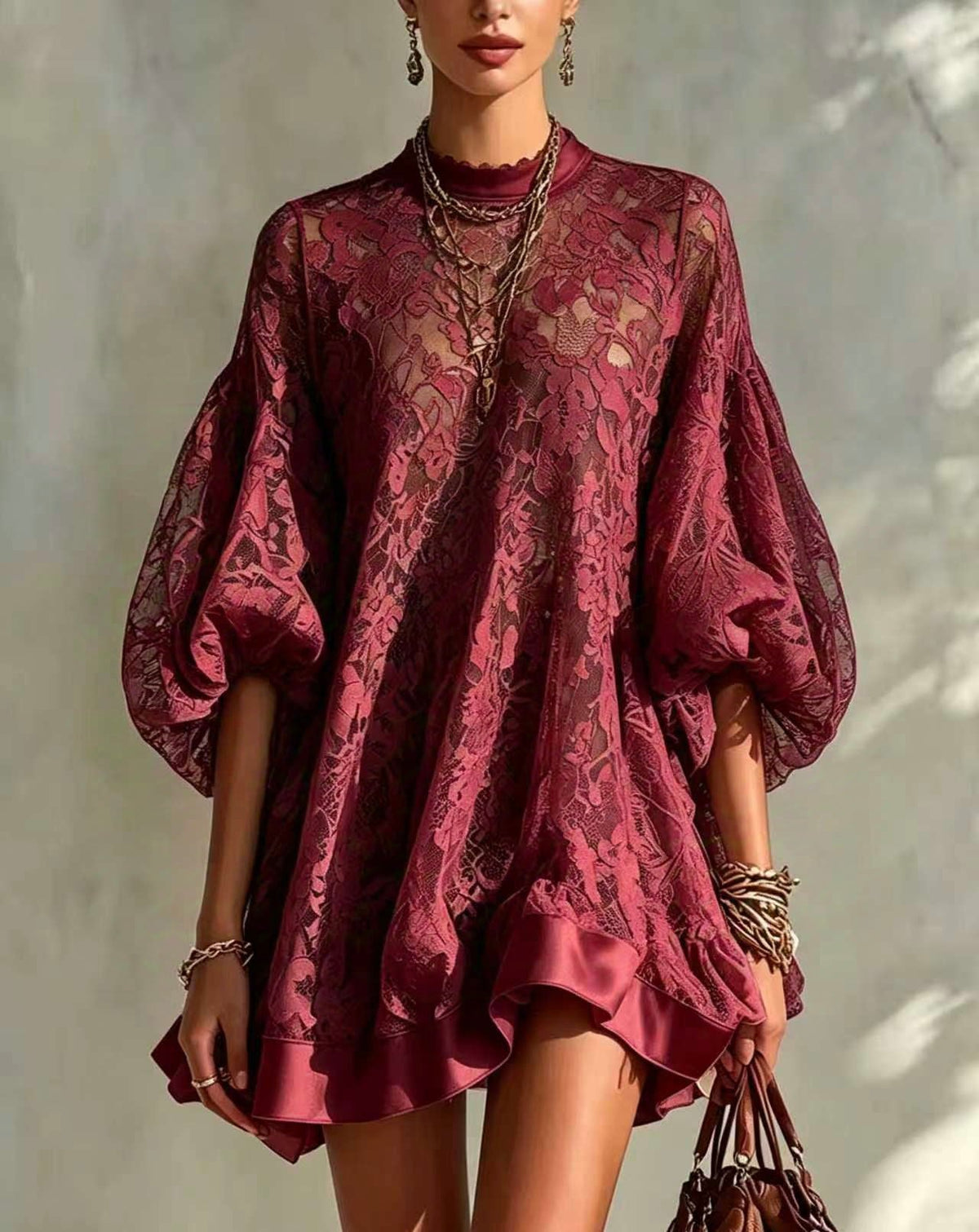 🤲LAST DAY SAVE 49% ⏰Stylish And Elegant Floral Lace Loose Mini Dress