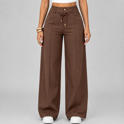 🤲⚡New Summer Drawstring High Waist Wide Leg Pants