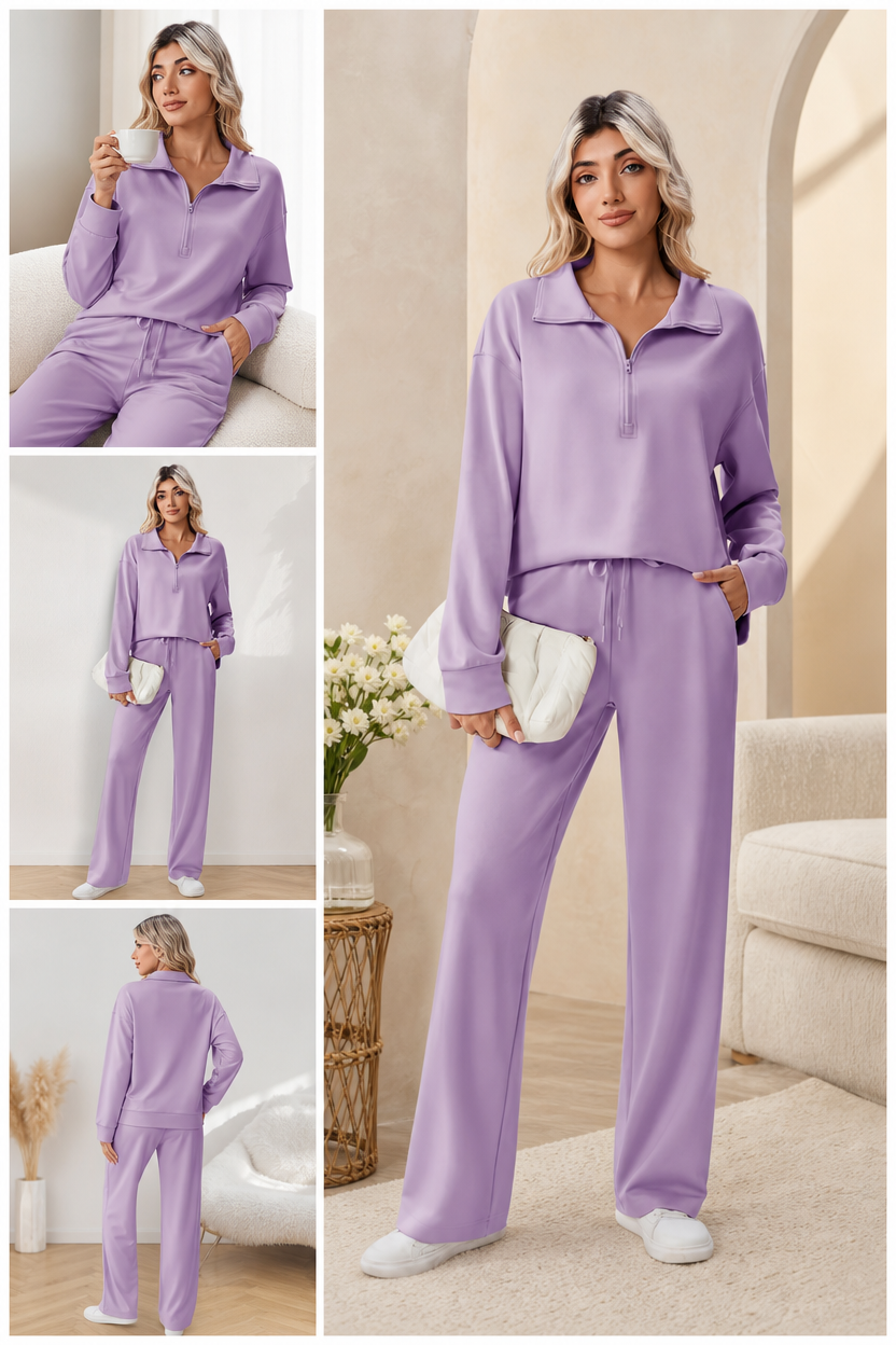 🌸🌸SALE！2-Piece Half Zip Tracksuit Set ✨