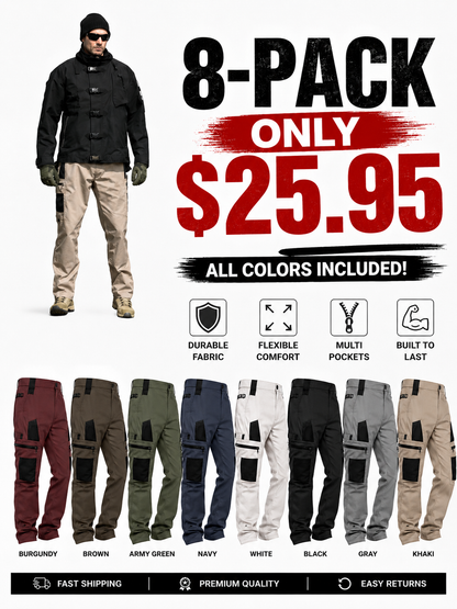 🤲🔥Men's Loose-Fit Utility Jeans🔥8-Pack - All Colors Included, Today Only $25.95