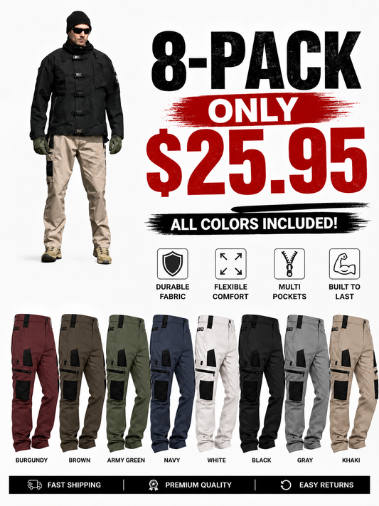 🤲🔥Men's Loose-Fit Utility Jeans🔥8-Pack - All Colors Included, Today Only $25.95