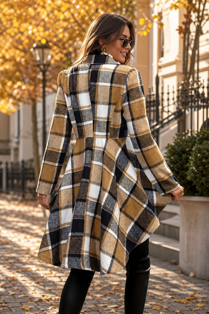 🌸🌸Women's Plaid High Low Hem Button Jacket 🧥🍂