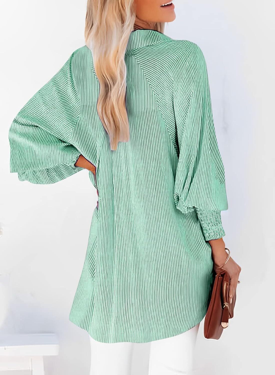 Women's Striped Oversized Button Down Shirt | Casual Long Sleeve Top