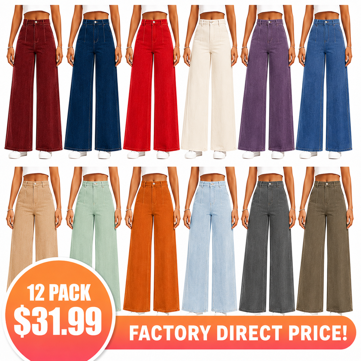 🤲⏰ TODAY ONLY - High Waisted Tummy Control Wide Leg Jeans