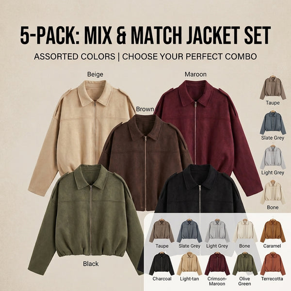 💥 Limited-Time Deals | 5-Piece Women's Vintage Winter Jacket Set