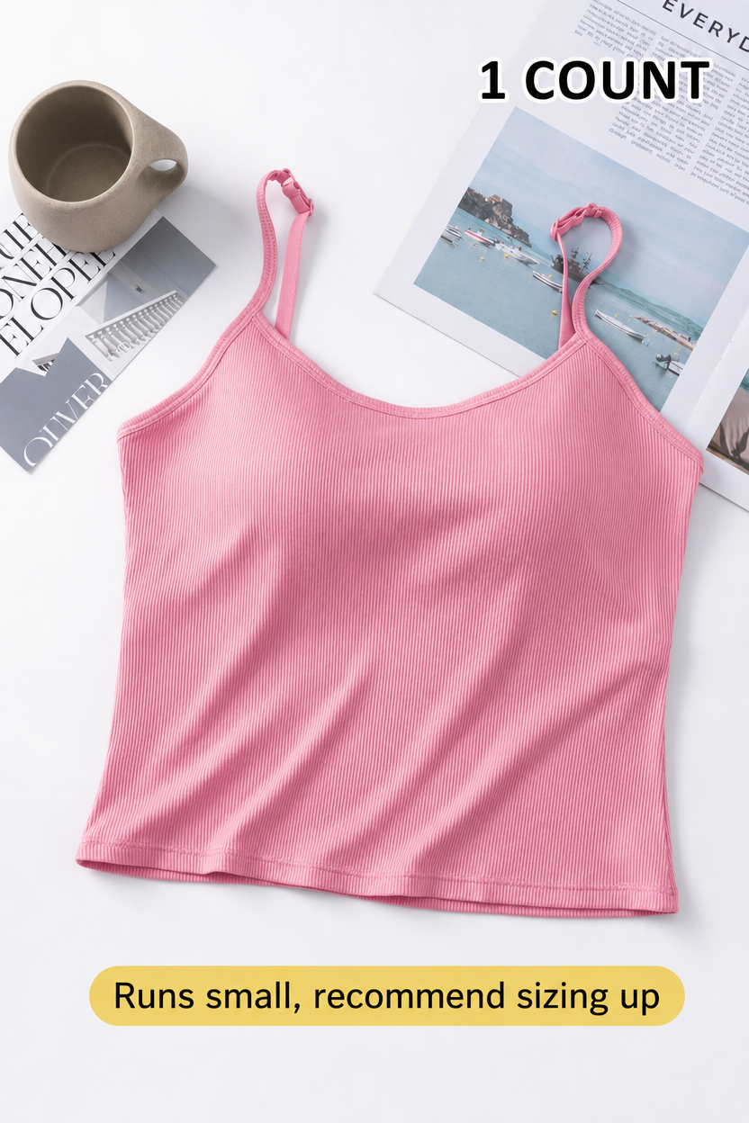 🔥CLEARANCE！👕 Solid Sleeveless Crop Tank Top 🤍