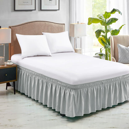 Adjustable Ruffle Bed Skirt – Easy Wrap-Around Elastic Design