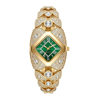 Crystal Bracelet Watch – Diamond-Shaped Dial
