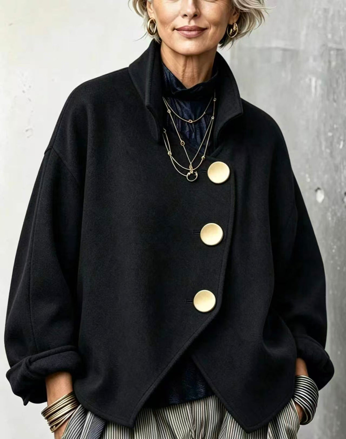 🤲LAST DAY SAVE 49% ⏰Casual Asymmetrical Wool Blend Jacket