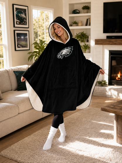 🌸🔥New Arrival🛌Wearable Hooded Blanket with Logo Patch, 60" x 80"🧶