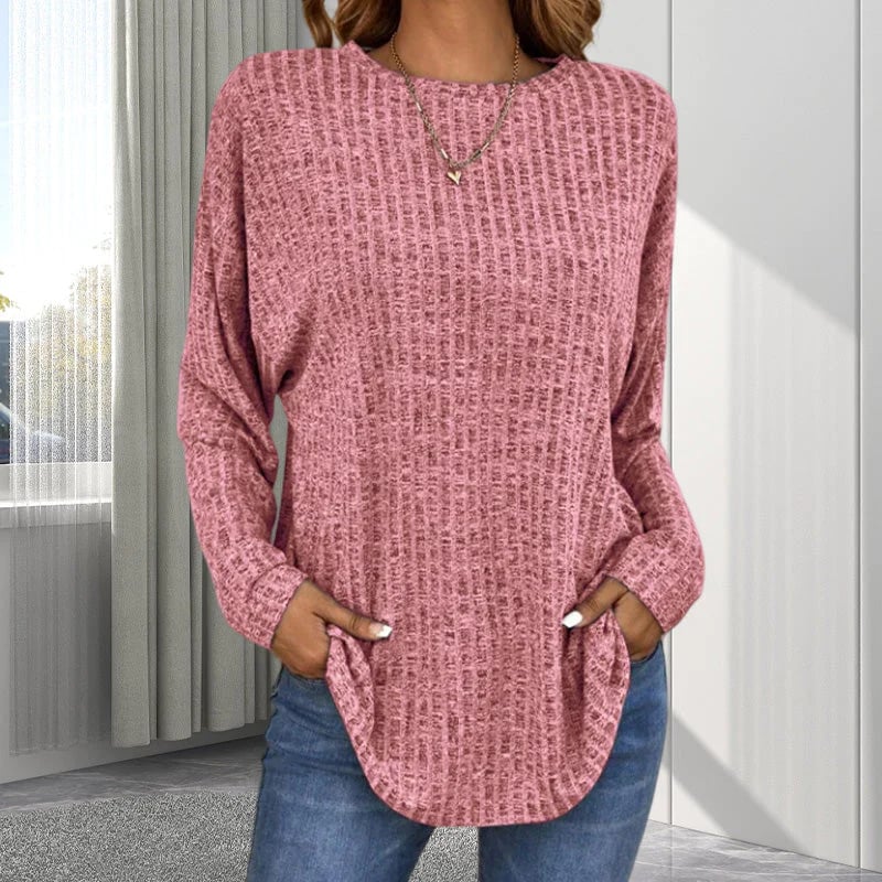 Women's Casual Loose-Fit Knit Top | Soft Long Sleeve Pullover