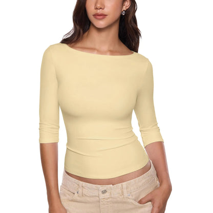 💥 Factory Direct Sale | Women's 3/4 Sleeve Slim-Fit Tops