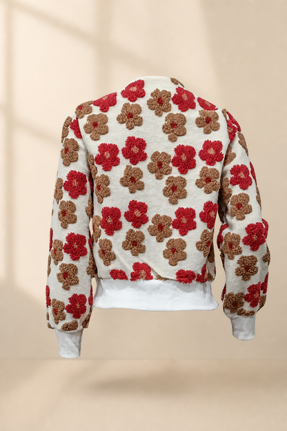 🌸🌸Chic Floral Jacquard Button Front Coat 🧥🌷