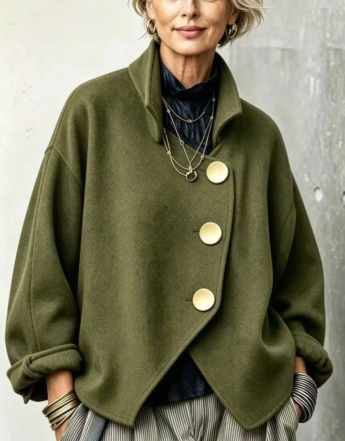 🤲LAST DAY SAVE 49% ⏰Casual Asymmetrical Wool Blend Jacket
