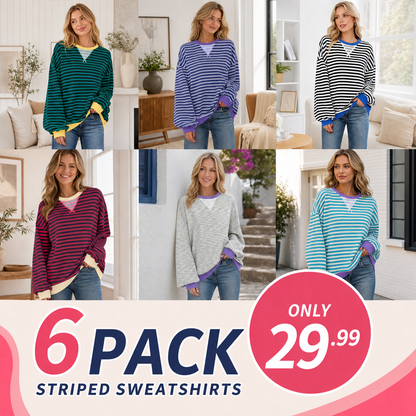 🌸🌸 Women Striped Oversized Pullover 🤎✨