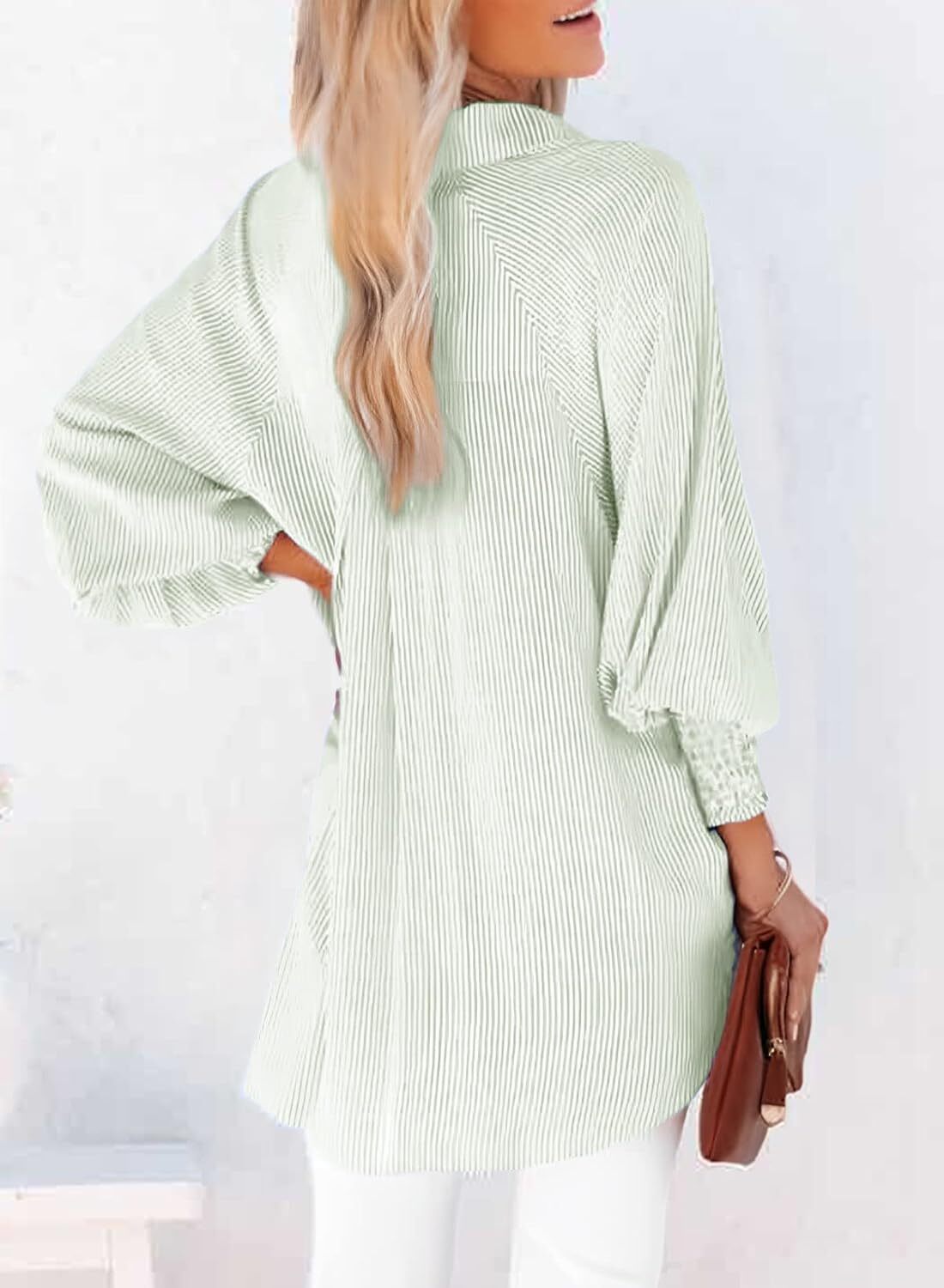 Women's Striped Oversized Button Down Shirt | Casual Long Sleeve Top