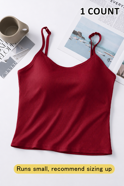 🔥CLEARANCE！👕 Solid Sleeveless Crop Tank Top 🤍