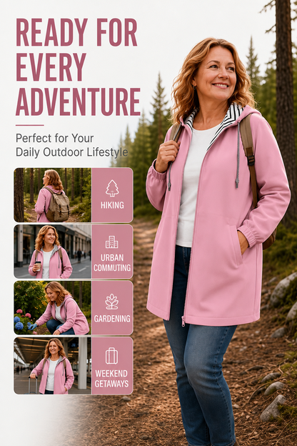 Women's Casual Waterproof Hooded Jacket | Lightweight Rain Windbreaker