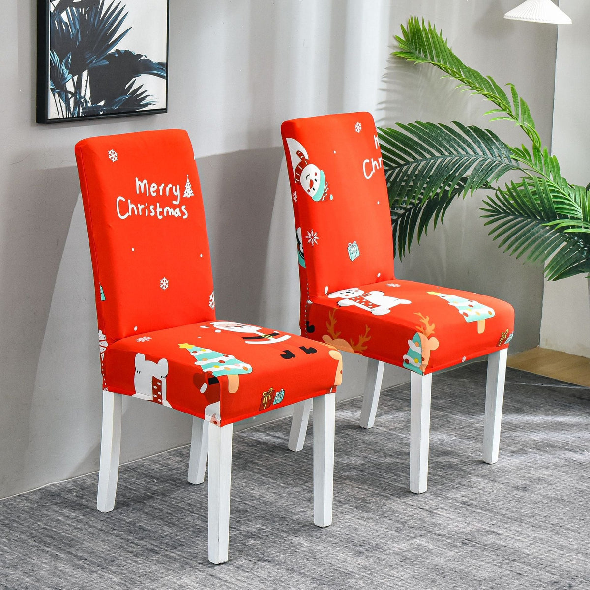 Christmas Dining Chair Covers – Stretch Holiday Chair Slipcovers