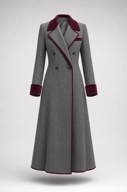 🤲LAST DAY SAVE 49% ⏰Elegant Herringbone Wool-blend Long Coat
