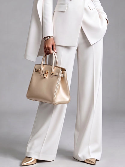 🤲LAST DAY SAVE 49% ⏰Women’s Chic 2-Piece Suit Set – Asymmetric Cape Blazer & Wide-Leg Pants— FREE Handbag