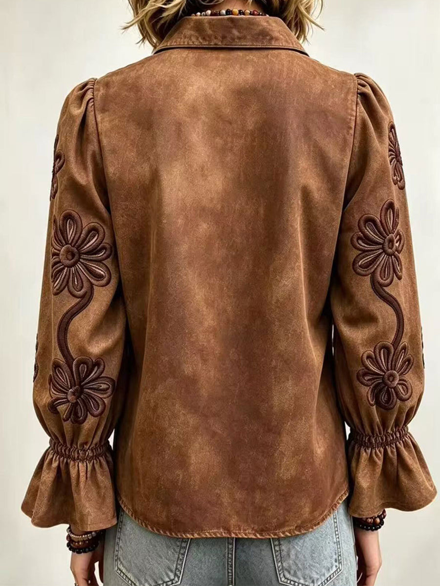 🤲LAST DAY SAVE 49% ⏰Vintage Floral Embroidered Denim Shirt