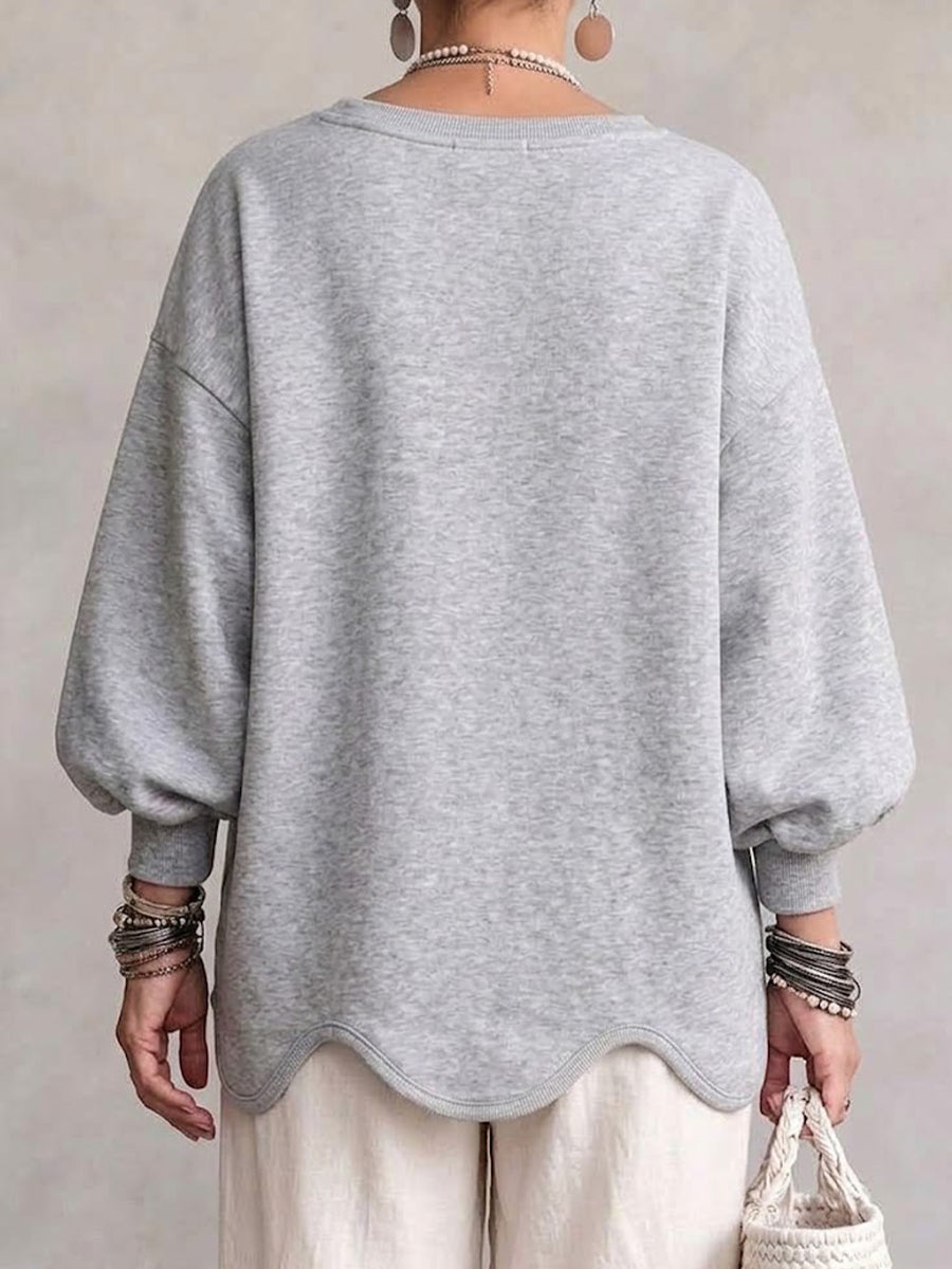 🤲LAST DAY SAVE 49% ⏰Oversized Sweatshirt With A Wavy Hem