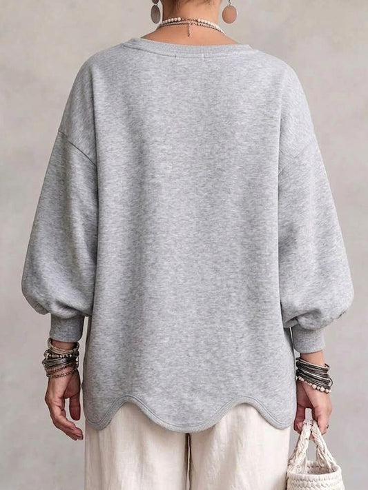 🤲LAST DAY SAVE 49% ⏰Oversized Sweatshirt With A Wavy Hem