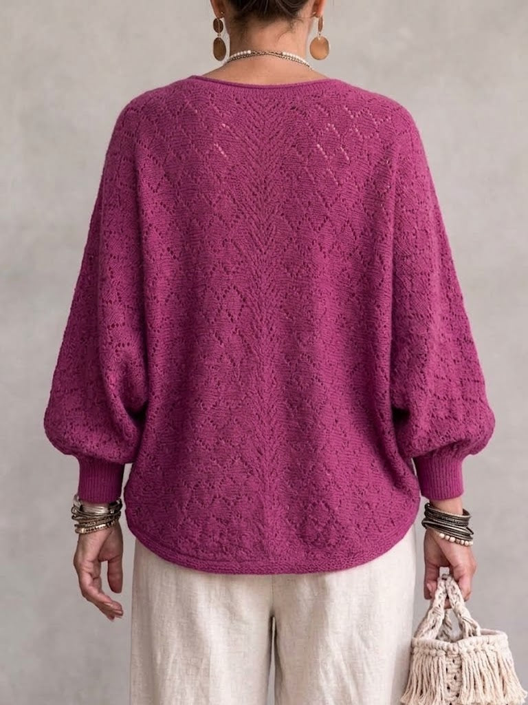 🤲LAST DAY SAVE 49% ⏰Knit Top With A Cowl Neck, Cut-out Details, And Lantern Sleeves.