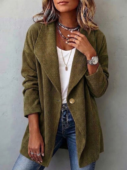 🤲LAST DAY SAVE 49% ⏰Single-button Corduroy Jacket With Oversized Lapels