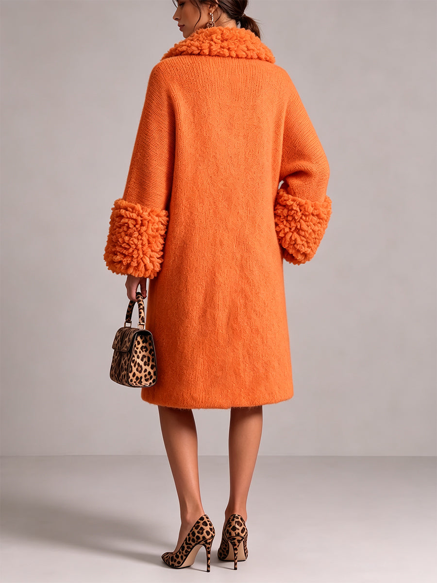 🤲LAST DAY SAVE 49% ⏰Cozy Textured Fuzzy Knit Midi Coat