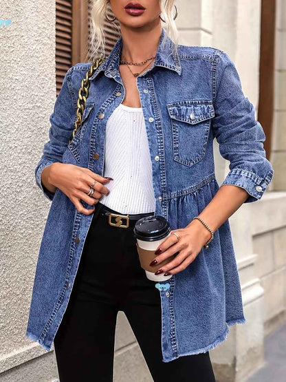 🤲LAST DAY SAVE 49% ⏰Women's Long-sleeve Casual Loose-fit Denim Shirt With Collar